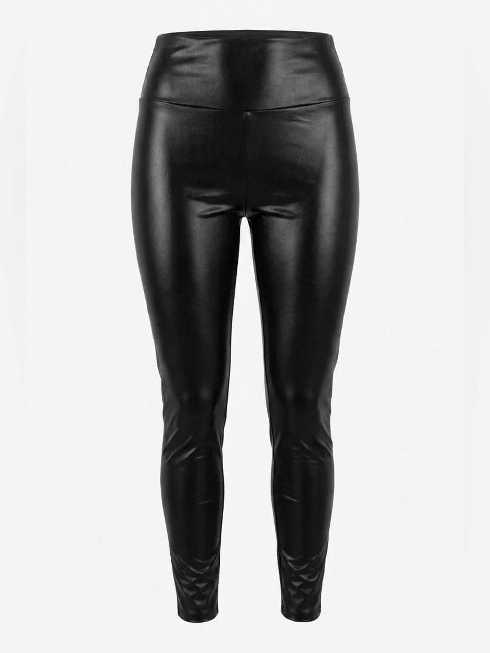 High-Waist Black Faux Leather Leggings